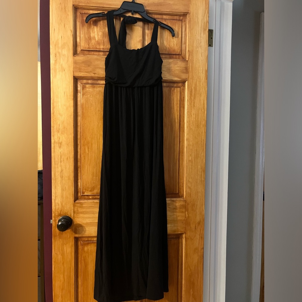 Ingrid & Isabel Maternity Classic Black Halter Maxi Dress